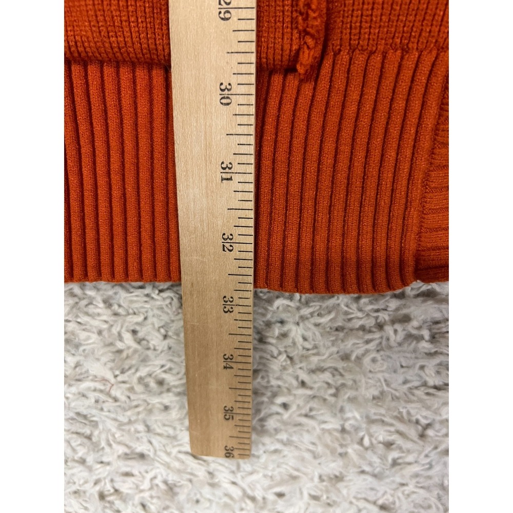 Free People Cardigan Sweater Vest Womens Medium Orange Oversized Button Front - Picture 2 of 7